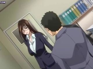 Kiimas anime õpetaja annab suhuvõtmine