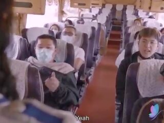 Seks film tour bus met rondborstig aziatisch verbeelding vrouw origineel chinees av xxx video- met engels sub